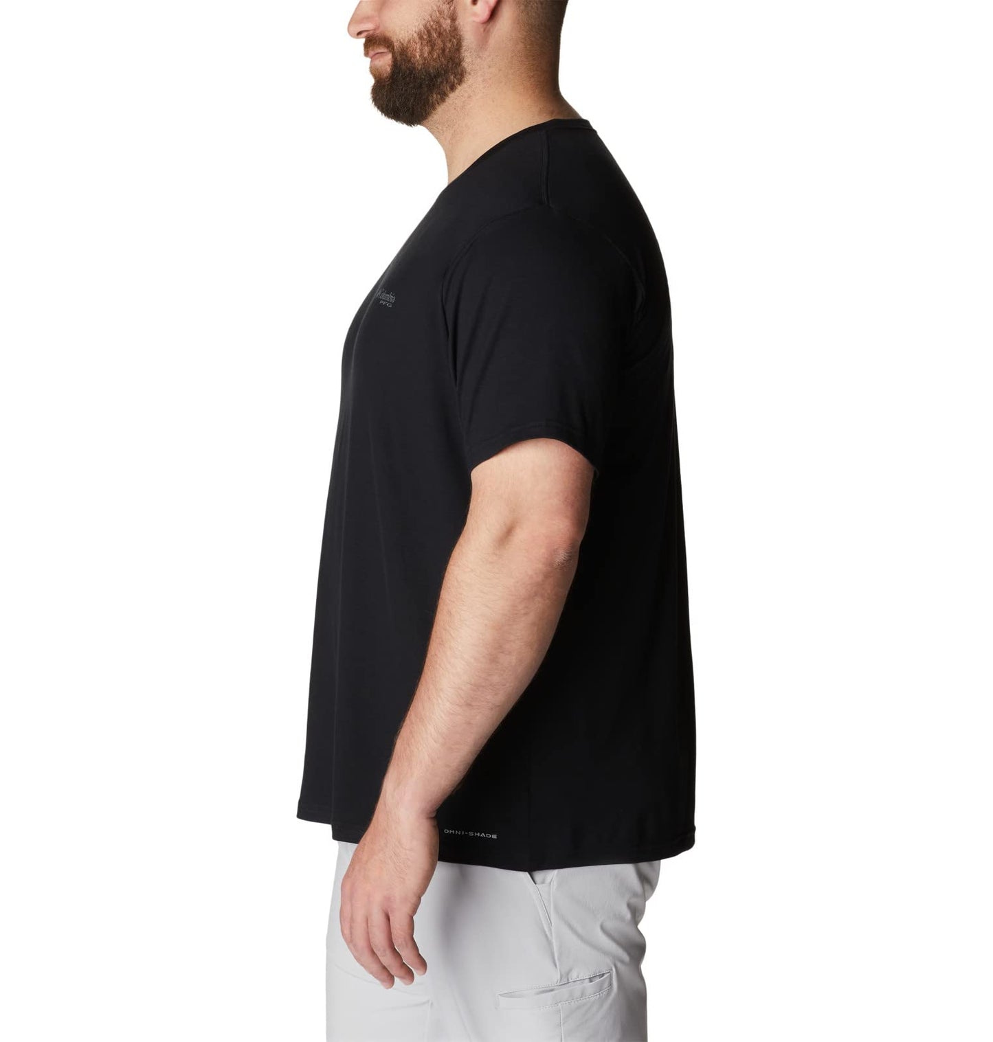 Columbia Men's PFG Fish Flag Tech Tee Short Sleeve, Black/Graphite Gradient, Large