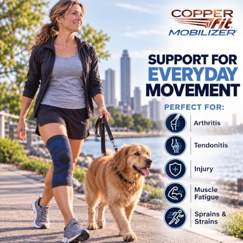Copper Fit Mobilizer Knee Sleeve S/M - Compression Support for Recovery & Pain Relief