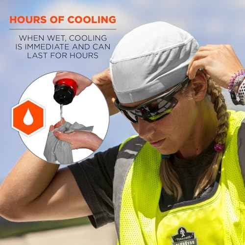 Ergodyne Chill Its 6632 Cooling Skull Cap, Sweat Wicking Liner, UPF 50 Sun Protection