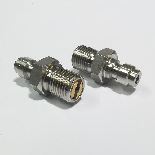 8mm Fill Nipple Male Quick Disconnect Valve with One Way Foster Stainless Steel for Paintball Airsoft PCP Diving Mountaineering (1/8NPT Thread)