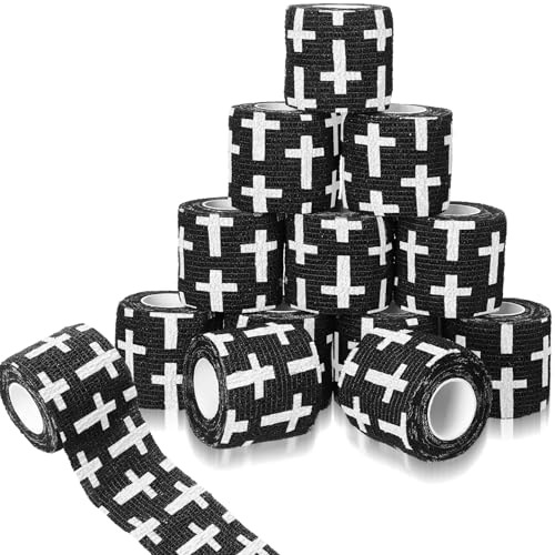 Christian Athletic Tape 12 Pack Black 2 Inch x 5 Yards Religious Sports Wrap