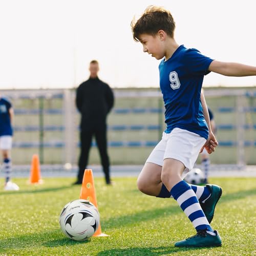 Soccer Ball with Pump - 1 Pack, White/Black/Blue/Red, Durable, Eco-Friendly