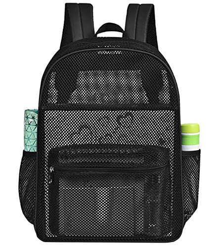 Heavy Duty Mesh Backpack for College & Outdoor Activities - Black