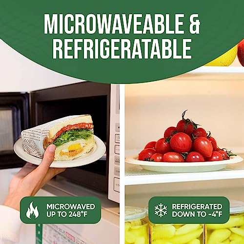Brown Disposable Paper Plates 7 Inch - 100% Compostable, 100 Pack