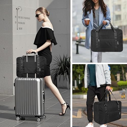 Foldable Travel Duffel Bag 23L Black - Lightweight & Waterproof