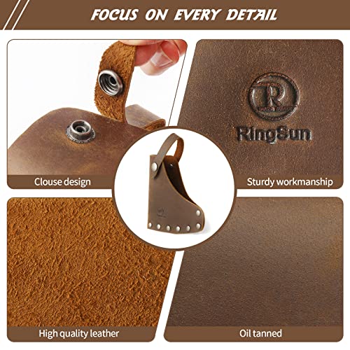 Brown Leather Hatchet Cover for Axe Sheath - Durable Full Grain Leather