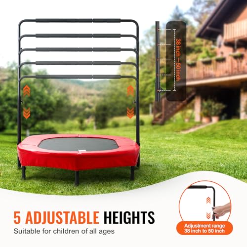 VEVOR 5FT Trampoline 50"/55"/56 * 35" for Indoor/Outdoor use for Toddlers, Foldable Mini Baby with Foam Handle, Recreational Birthday Gift