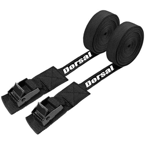 DORSAL Surfboard Kayak SUP Surf Roof Rack Tie Down Straps 15 FT (2) Black