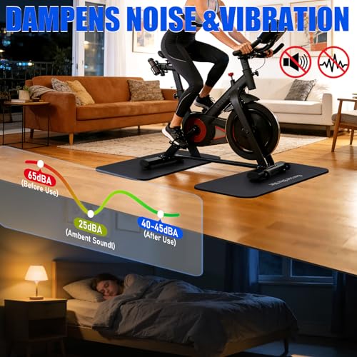 6mm Vibration Absorbing Exercise Bike Mat for Peloton & Cardio Equipment