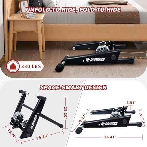 Fitvids Bike Trainer Stand Steel Bicycle Exercise Fluid Magnetic Stand with Front Wheel Riser Block,Multiple Options