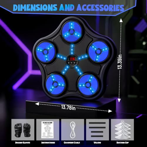 Kids & Adults Boxing Machine with Gloves - Rhythm & Fitness Toy