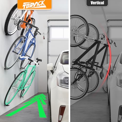 2 Pack Wall-Mounted Bike Pedal Hangers Garage Bike Storage Rack