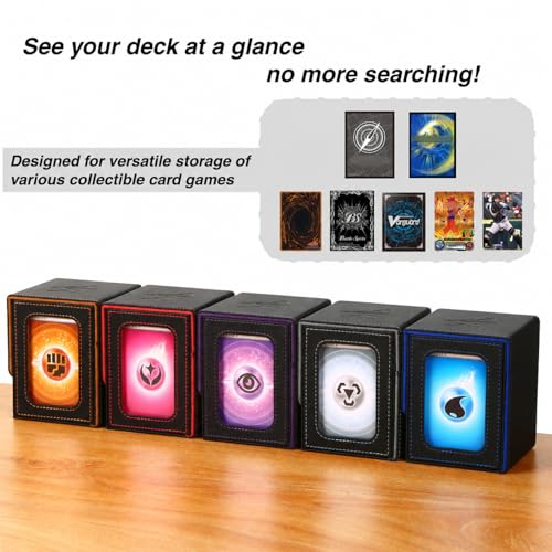 Venssu MTG Deck Box with Commander Display Window - Black & Yellow, 1 Window