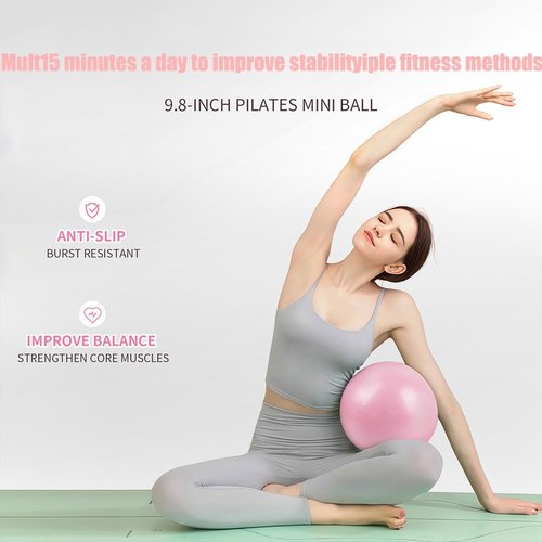 Pilates Ring Set, 14" Magic Circle, Long & Loop Resistance Bands, Soft Pilates Ball, Grip Socks,Puller, Home Workout Equipment for Women & Beginners to Tone, Flexibility & Core Strength (Black)