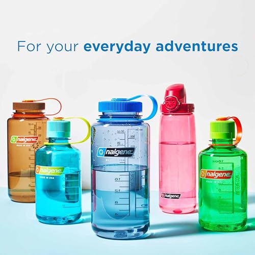 Nalgene Sustain Tritan BPA-Free Water Bottle Made with Material Derived from 50% Plastic Waste (using ISCC certified mass balance), 16 OZ, Wide Mouth, Cherry Blossom