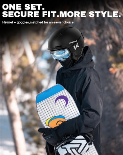 InnerKing Adult Ski & Snowboard Helmet Black Medium 360° Adjustable Fit