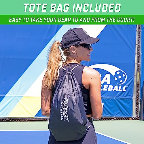 Pickleball Set with 4 Paddles and Balls - Classic, Steel Blue - Portable Carry Case