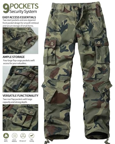 Women's Snow Pants, Fleece Lined Ski Pants - Variation 8 / C29 Camouflage