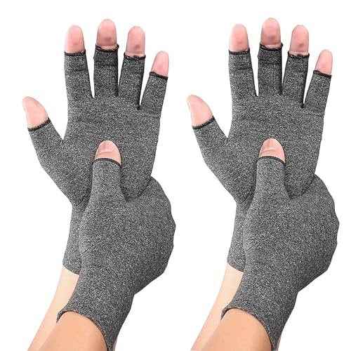 2 Pairs Bamboo Compression Gloves - Bamboo Arthritis Gloves for Men Women - Compression Glove for Arthritis