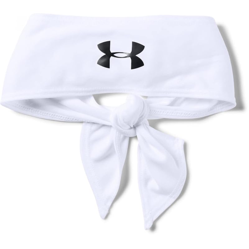 Under Armour Adult Tie Headband - White/Black One Size