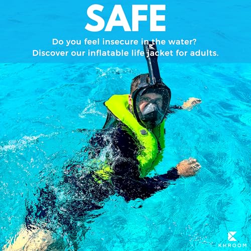 Full Face Snorkel Mask for Adults - CO2 Safe, Anti-Fog, 180° View, L/XL Black Meshbag