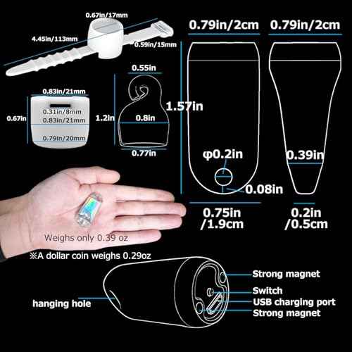 USB Mini LED Lantern, 2 Pack Waterproof EDC Keychain LED Flashlight for Camping, Type-C Rechargeable Battery Small Stick Lamp Puck Dog Collar Torch Light (Warm White+Red)