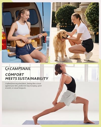 Women’s Athletic Shorts Large - Black High Waist Workout Casual Sweat Shorts
