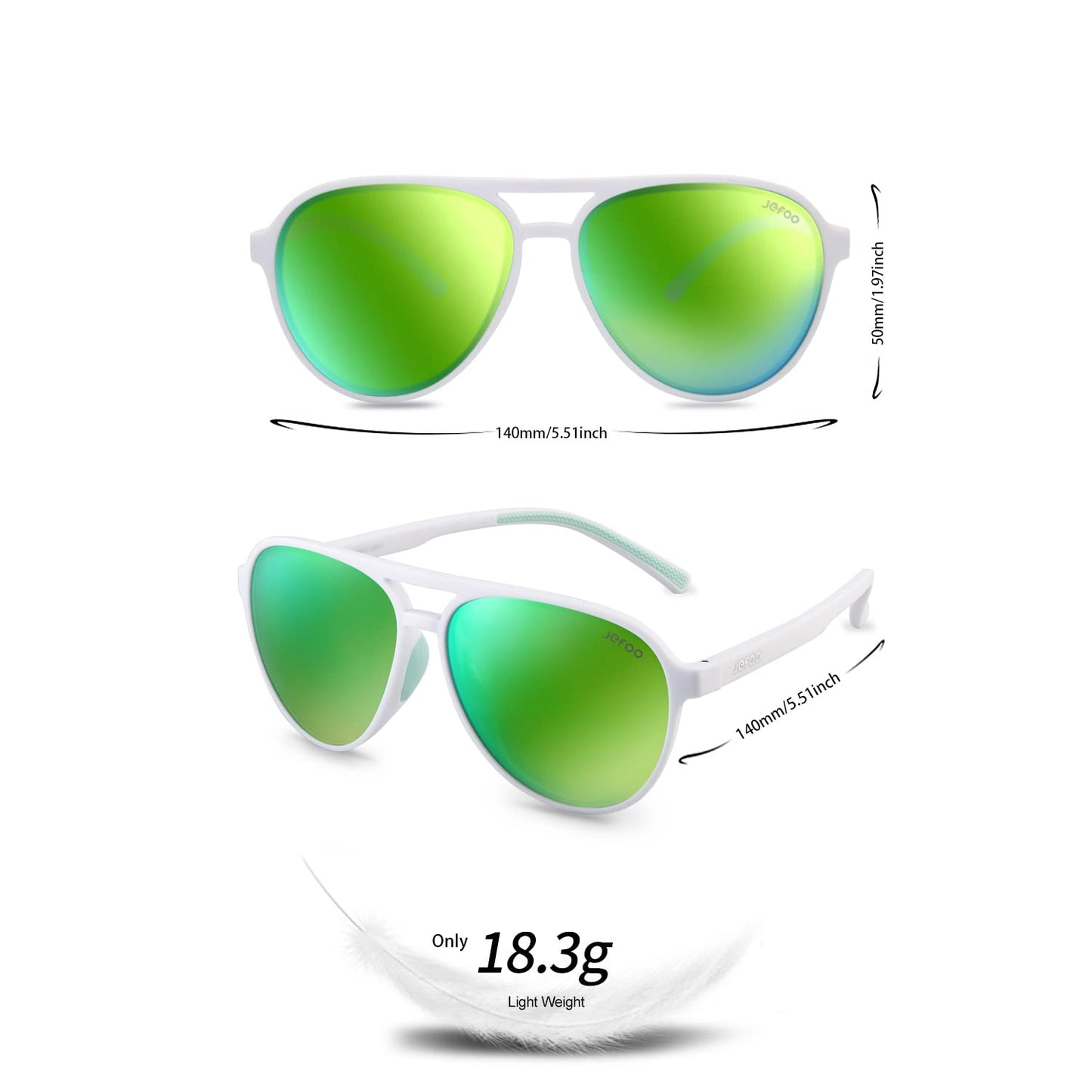 Jefoo Polarized Aviator Sunglasses for Women Men Retro Trendy Sports Sunglasses for Outdoor UV400 Protection