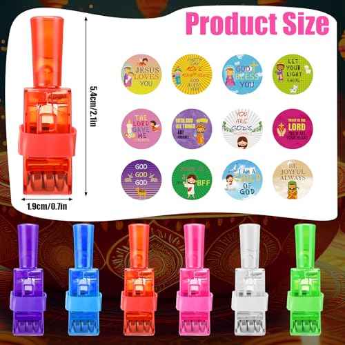 Tuanse 36 Pcs Christmas Christian Finger Lights Gifts Bulk Christian Bible Jesus Church Finger Flashlights Glow in The Dark Religious Inspirational Party Favors for Kids Christmas Halloween Gifts