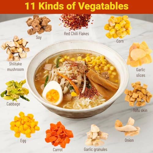 Spicy Garlic Ramen Toppings - Dried Vegetable Mix for Instant Noodles - 14oz - Variation of Spicy Garlic Mix Ramen Toppings