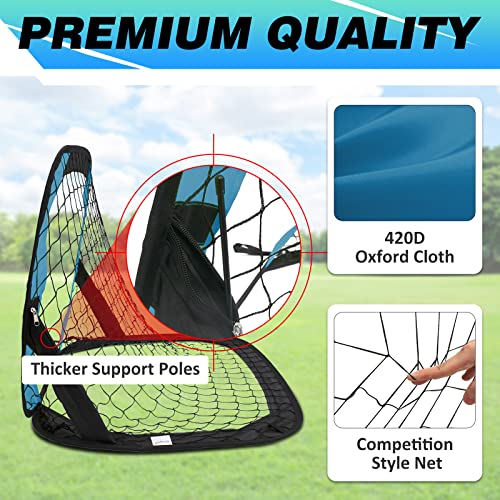 Blue 3.3x2.2 FT Indoor Soccer Goal for Kids Age 4-8, 2 Pack, Portable & Durable