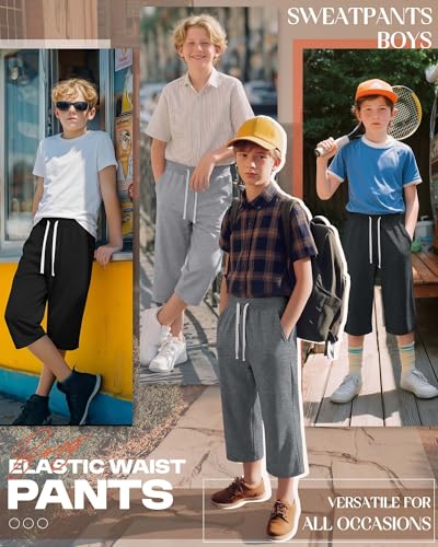 Halfchet Boys Capri Pants 4 Pack Wide Leg 7-16 Years