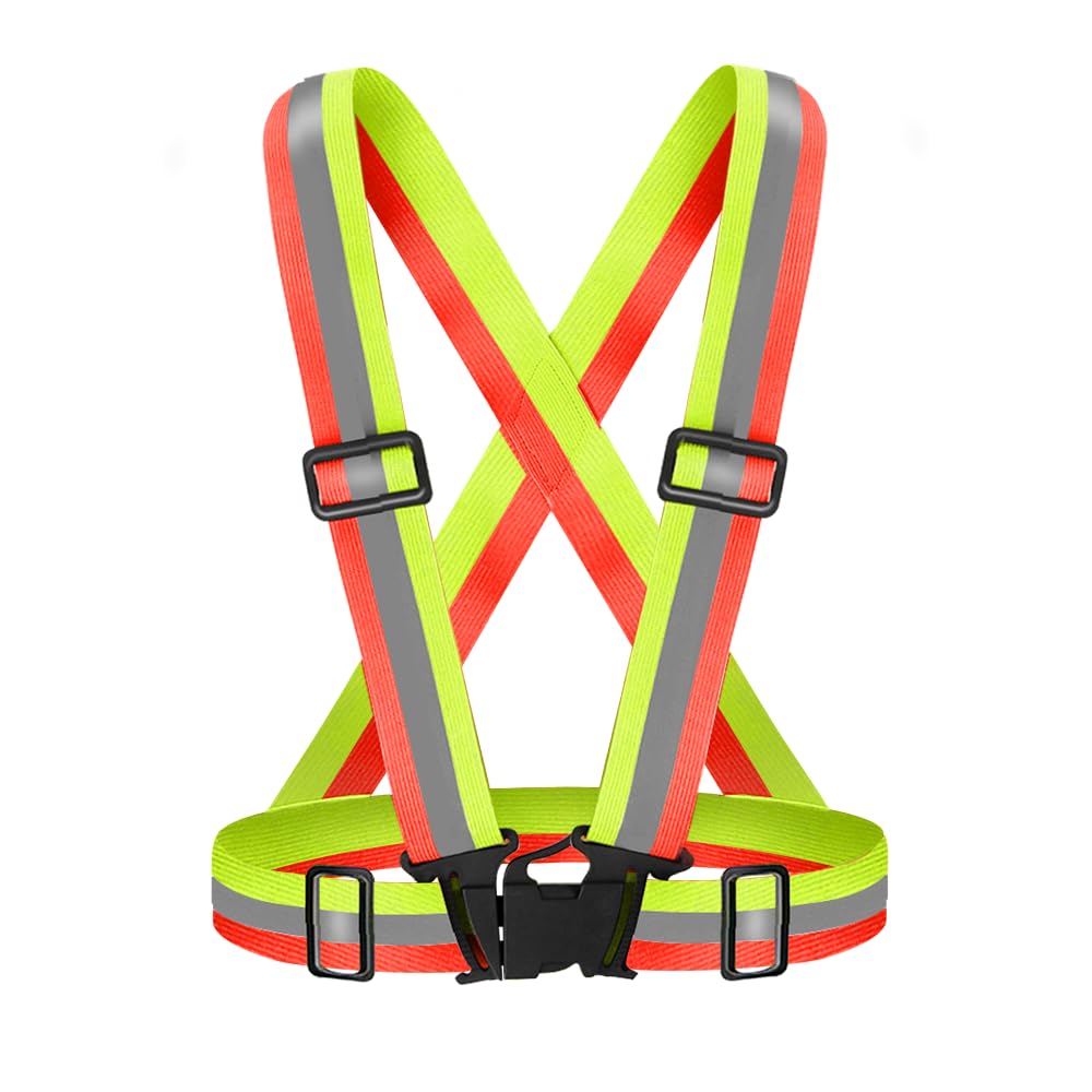 Fepdiu High Visibility Reflective Vest Safety Vest Running Reflective Gear Adjustable Reflective Vest for Walking,Jogging,Hiking,Night Cycling
