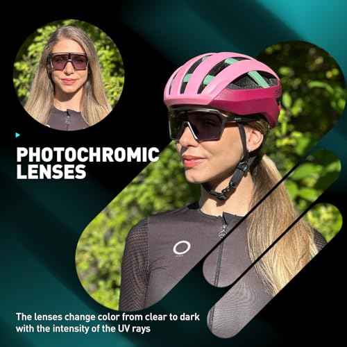 SCVCN Photochromic Cycling Glasses Sport Sunglasses Clear MTB Men Women BMX Running Driving