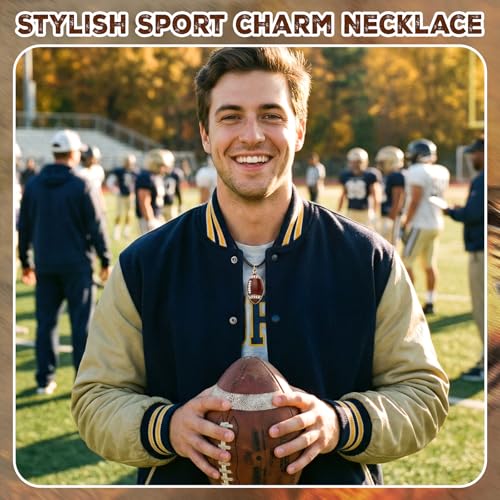 Football Necklaces 36 Pack Team Gift for Athletes Men Women Adjustable Pendant Jewelry