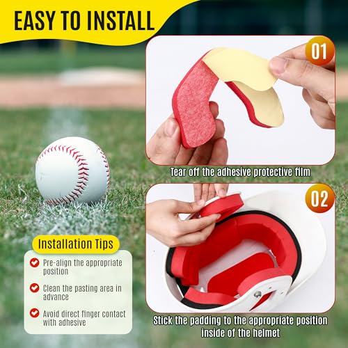 Helmet Padding Kit for Easton Batting and Catcher Helmets - Red / 1