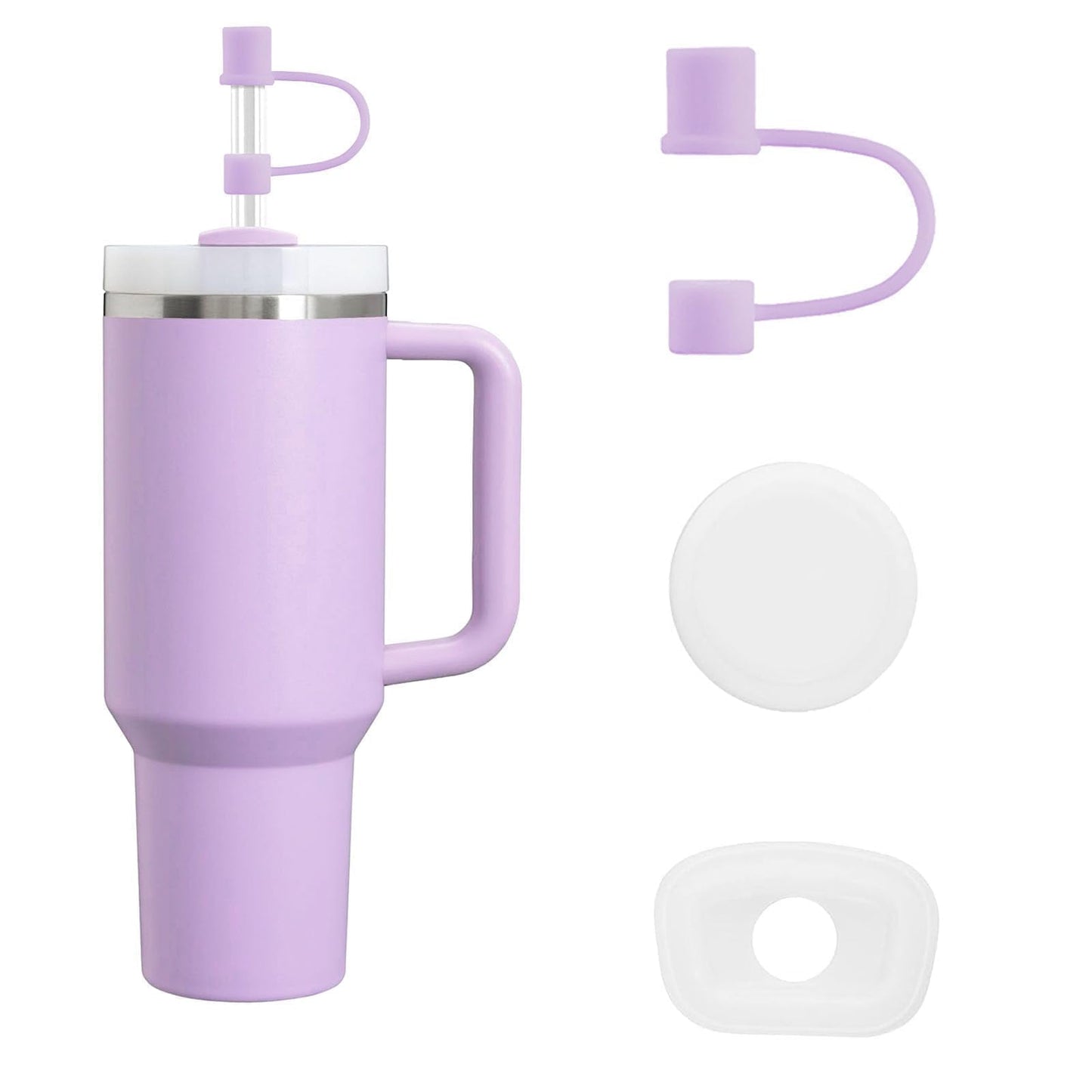 MOLOSLEEVE 1 Pack Straw Toppers for Stanley 30oz|40oz, Light Purple