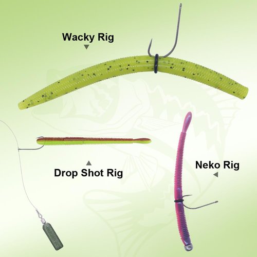 Drop Shot Hooks Wacky Rig Neko Bass Fishing Finesse Worm Size 2/0~#4 25Pack Bulk (Size 2 Pack of 25)