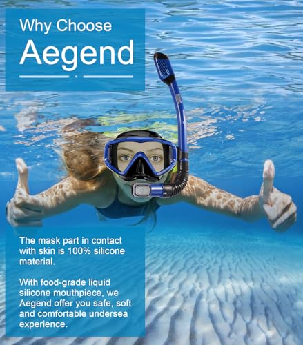 Deep Blue Adult Snorkeling Mask with Anti-Fog & Top Dry Valve - L/XL