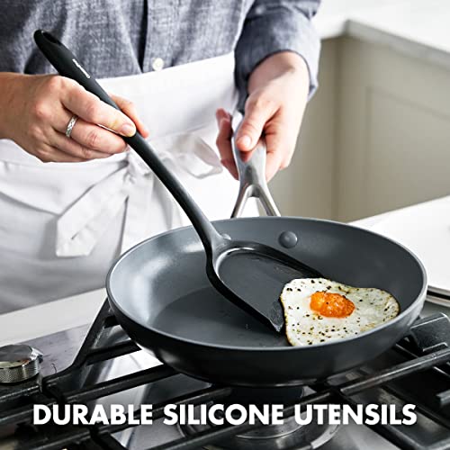 Charcoal Gray GreenPan 5 Piece Silicone Cooking Utensil Set Nonstick Scratch-Free