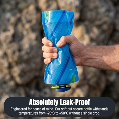 Colorful 4-Pack Collapsible Water Bottles 20oz - Leakproof & Portable for Travel, Hiking, Sports
