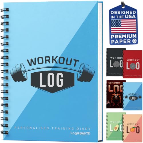 Workout Planner Fitness Log Book for Goals & Tracking - Azure Blue, Soft Cover, 1 Pack