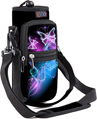 Insulated Water Bottle Carrier Bag with Phone Pocket and Adjustable Strap 25/32/40/64 oz