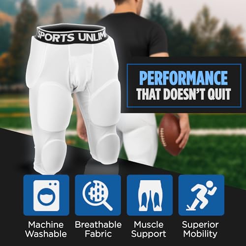 Youth Football Girdle with 7 Pads for Boys Large - Protective Athletic Wear