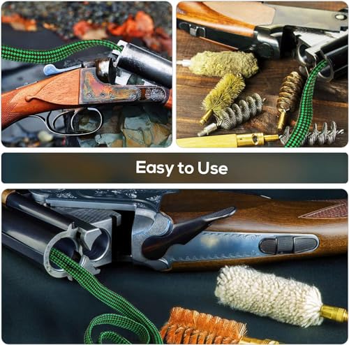 Bore Cleaning Kit for .22 Cal .223 Cal & 5.56mm - Reusable Rifle Bore Rope Brush
