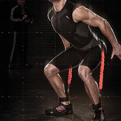 Vertical Jump Trainer Resistance Bands System with Ankle Straps & Belt for Leg Strength Training Basketball, Volleyball, Football, Tennis Agility Workout Equipment