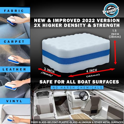 WAVESRX Marine Scuff & Dirt Eraser Sponges for Boats, Jet Ski & PWC - 4 Pack