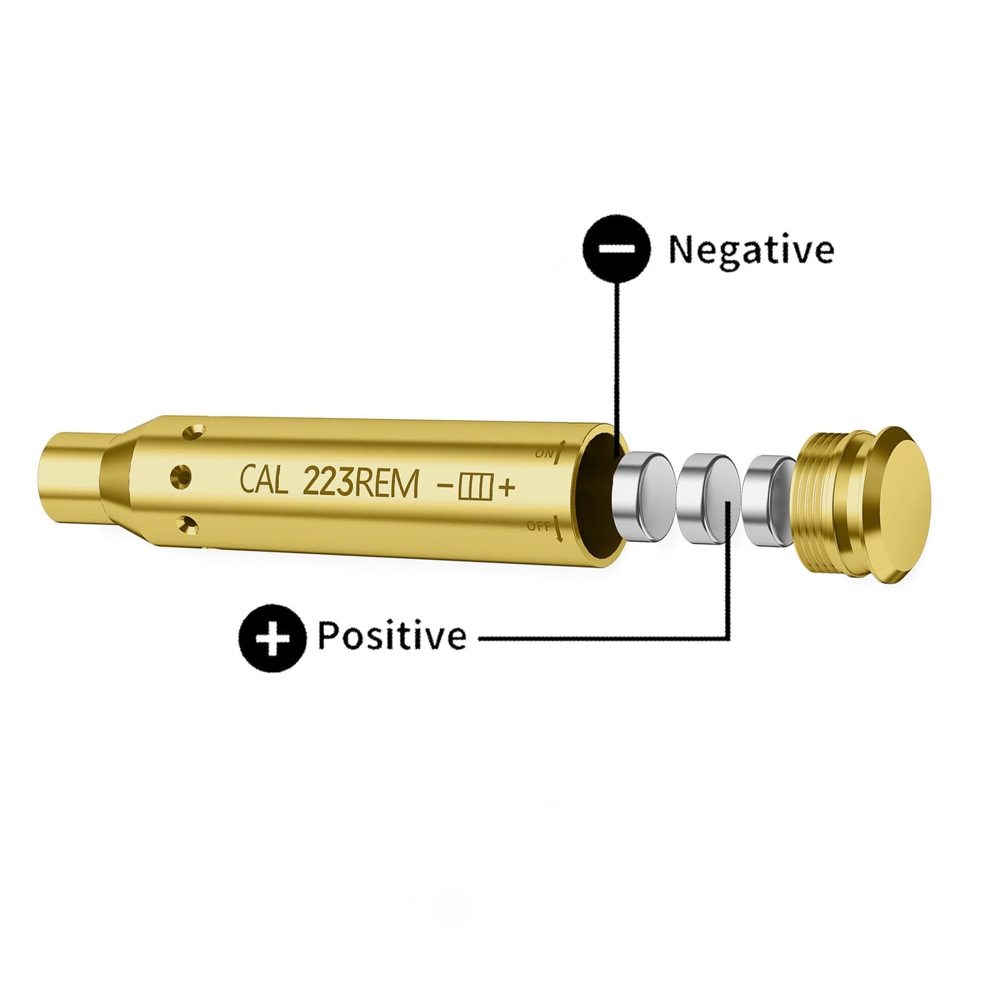 Befbox Laser Bore Sight for .223REM/ 9MM Red Laser Boresighters with ON/Off Switch 223 and 9mm Bore Sighting Kit with Batteries