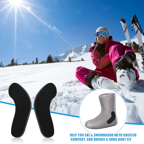32 Pcs Ski & Snowboard Boots Fitting Pads, 24 Pcs Self Adhesive J Bars, 8 Pcs Ankle Wrap Pads Boot Inserts Foam Padding to Reduce Heel Lift Ankle Blisters