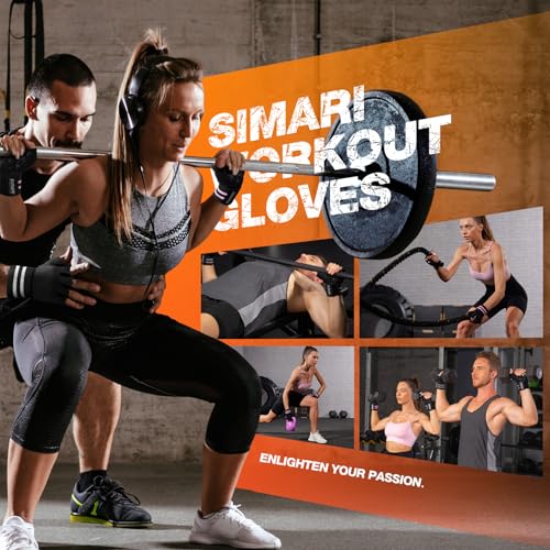 SIMARI Weight Lifting Gloves for Men Women with Wrist Support - Black, X-Large